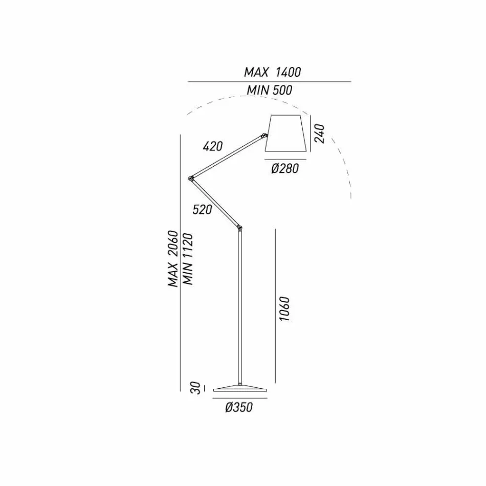 Lampa regulowana w stylu industrial ziemia Reporter Il Fanale Viadurini