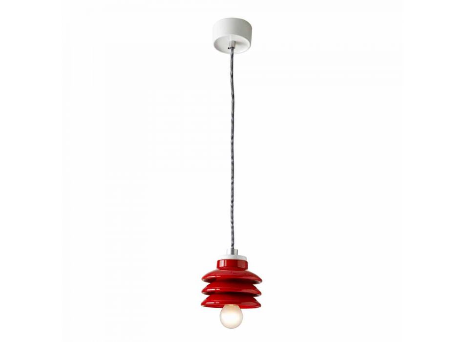 Zaprojektuj lampę wiszącą w kolorze czerwonej ceramiki wykonanej we Włoszech w Azji Viadurini