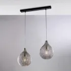 Lampa Atlas Glass Metal Design z kryształowymi wisiorami Viadurini