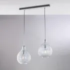 Lampa Atlas Glass Metal Design z kryształowymi wisiorami Viadurini
