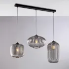3-punktowa lampa designerska z czarnego szkła i metalu do Tucana Viadurini