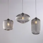 3-punktowa lampa designerska z czarnego szkła i metalu do Tucana Viadurini