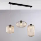 3-punktowa lampa designerska z czarnego szkła i metalu do Tucana Viadurini