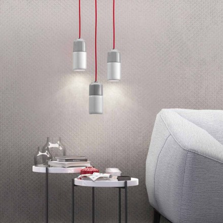 Lampa wisząca design z ceramiki i aluminium wykonana we Włoszech w Azji Viadurini