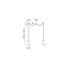 Podwójna lampa wisząca z żelaza i szkła Made in Italy - Cloudy Viadurini