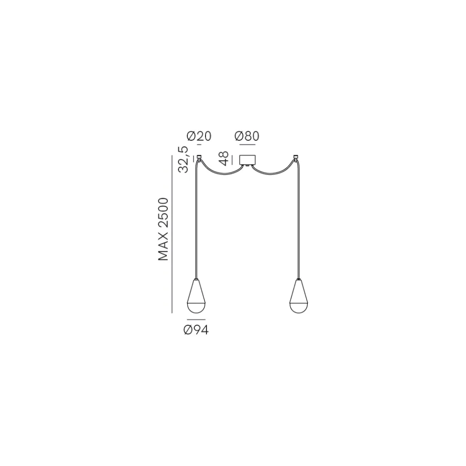 Podwójna lampa wisząca z żelaza i szkła Made in Italy - Cloudy Viadurini