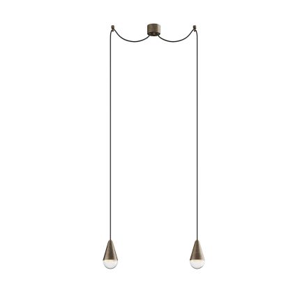 Podwójna lampa wisząca z żelaza i szkła Made in Italy - Cloudy Viadurini
