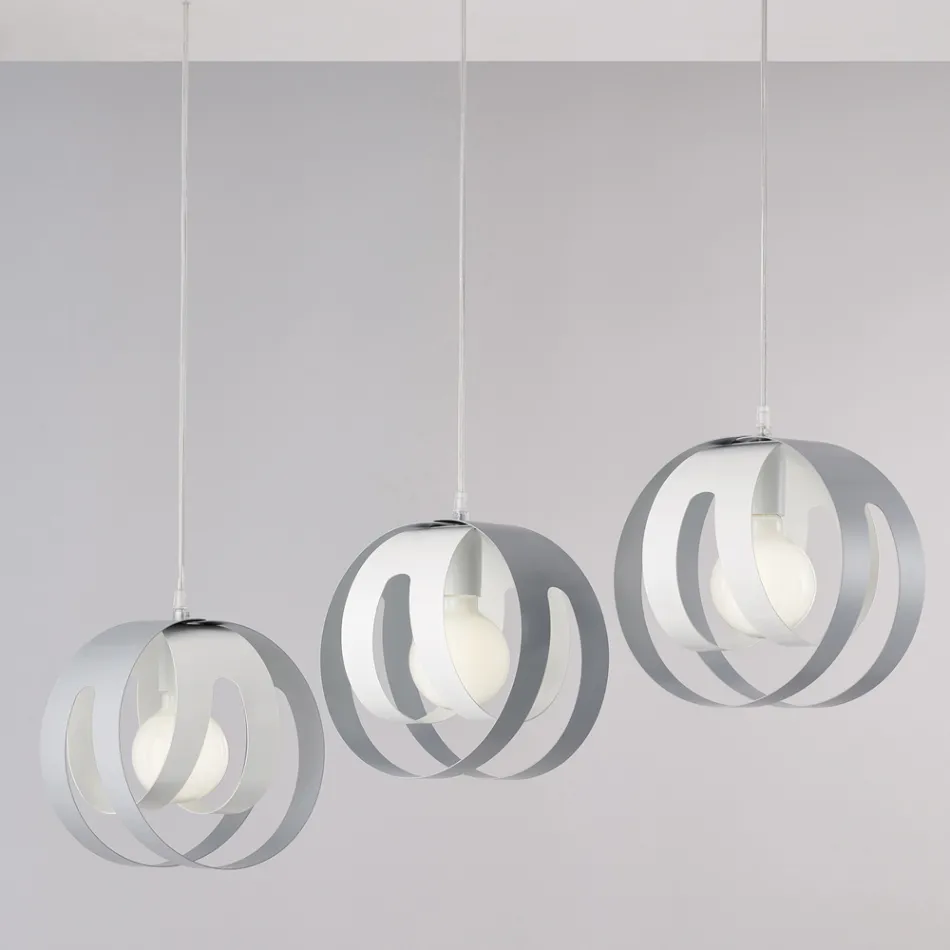 Elegancka lampa ze szkła i metalu wyprodukowana we Włoszech do wyrafinowanych wnętrz - Baran Viadurini