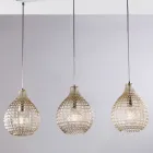 Elegancka lampa ze szkła i metalu wyprodukowana we Włoszech do wyrafinowanych wnętrz - Atlas Viadurini