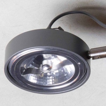 Aluminiowa lampa z 2 regulowanymi światłami, ręcznie wykonana we Włoszech - Gemina