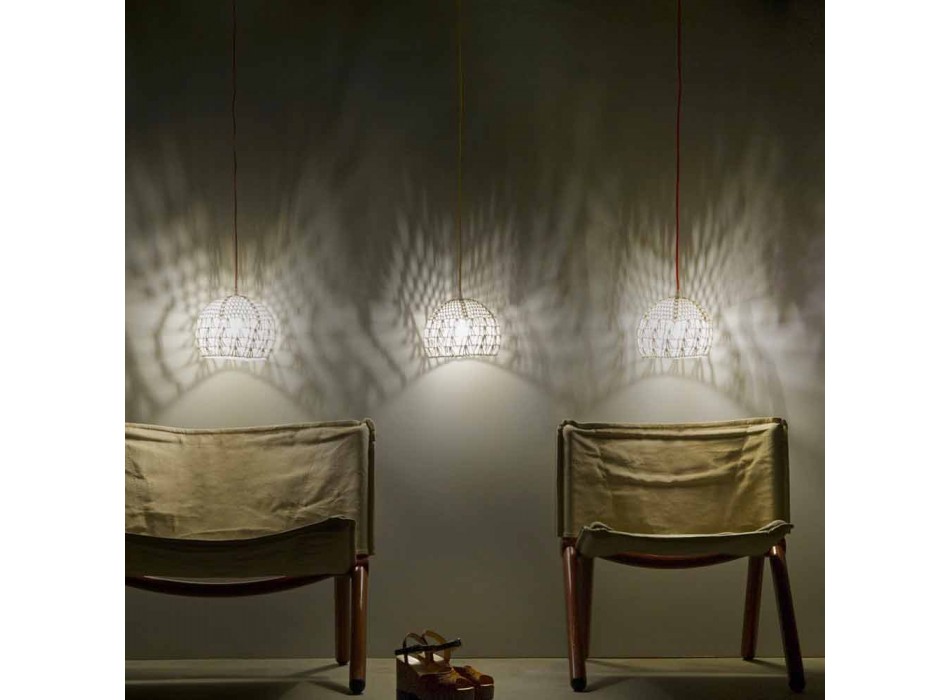 Lampa z bawełny i wiskozy zawieszona In-es.artdesign Nowoczesna tekstura Viadurini