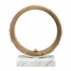 Lampa z białego marmuru Carrara i mosiądzu Made in Italy 2 Wymiary - Nazife Viadurini