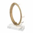 Lampa z białego marmuru Carrara i mosiądzu Made in Italy 2 Wymiary - Nazife Viadurini