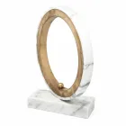 Lampa z białego marmuru Carrara i mosiądzu Made in Italy 2 Wymiary - Nazife Viadurini