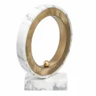 Lampa z białego marmuru Carrara i mosiądzu Made in Italy 2 Wymiary - Nazife Viadurini