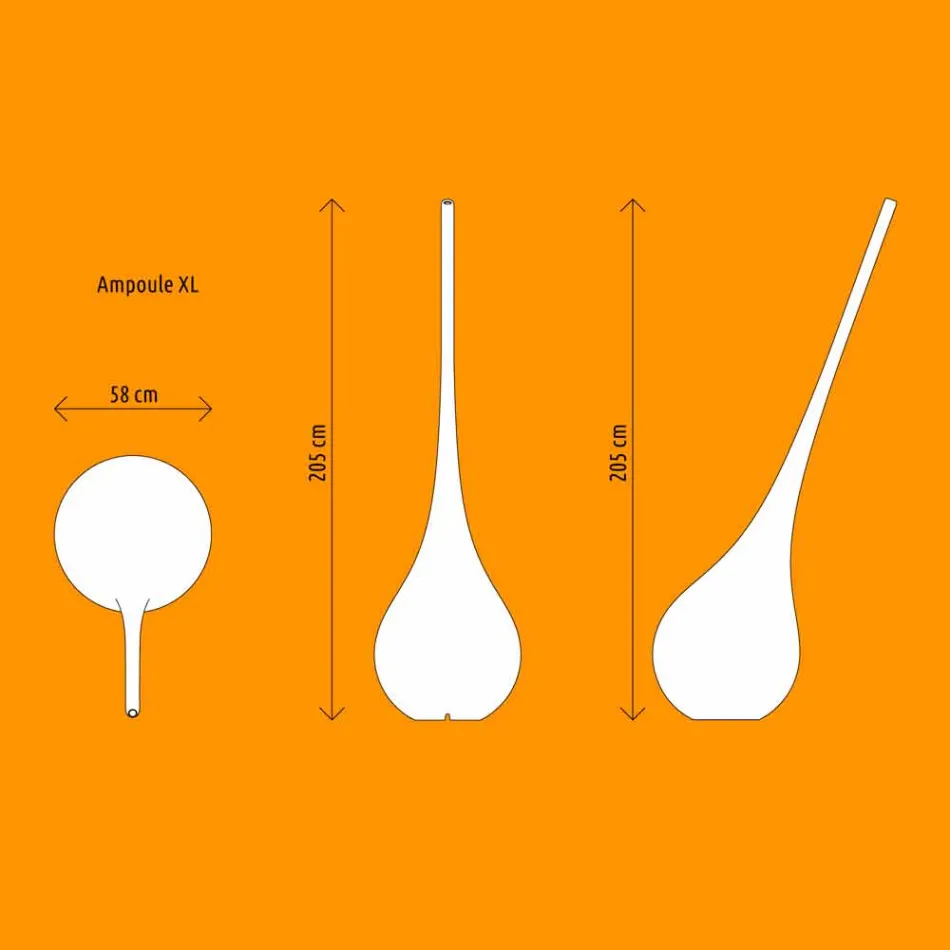 Zaprojektuj plastikową lampę ze świecącym wazonem na kwiaty - Ampułka firmy Myyour Viadurini