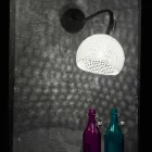 Lampa ścienna z żywicy i bawełny In-es.artdesign Nowoczesna struktura A1 Viadurini