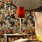 Lampa stolowa ze skory i materialu Grilli Snake wykonana we Wloszech Viadurini