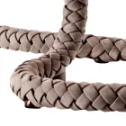 Lampa stolowa ze skory i materialu Grilli Snake wykonana we Wloszech Viadurini