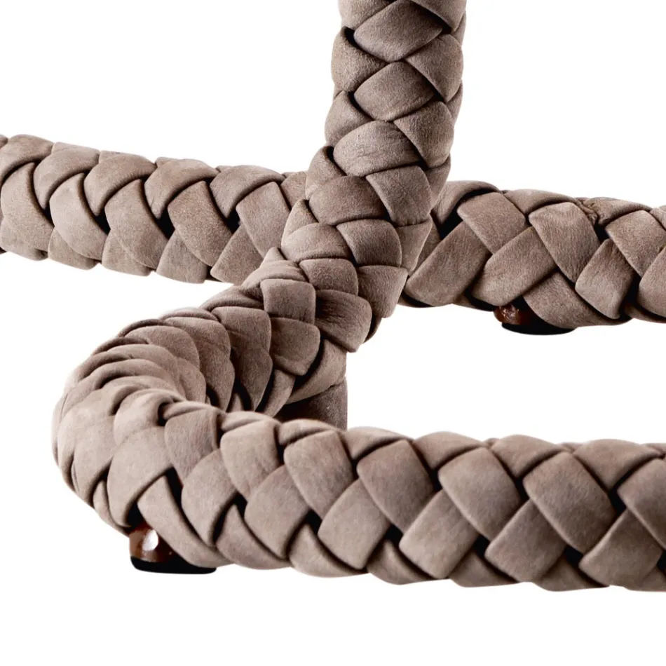 Lampa stolowa ze skory i materialu Grilli Snake wykonana we Wloszech Viadurini