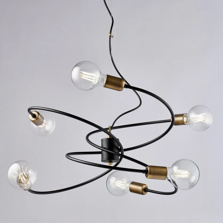 Lampa ze szkła i metalu wyprodukowana we Włoszech do wyrafinowanych wnętrz – Venere Viadurini