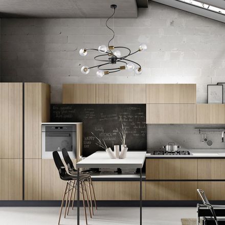 Lampa ze szkła i metalu wyprodukowana we Włoszech do wyrafinowanych wnętrz – Venere Viadurini