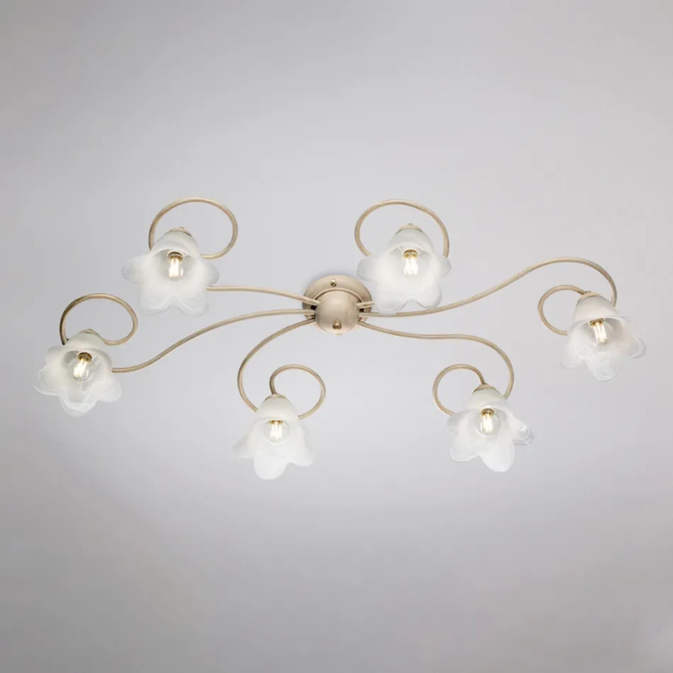 Wyprodukowana we Włoszech lampa ze szkła i metalu do wyrafinowanych wnętrz – Cometa Viadurini