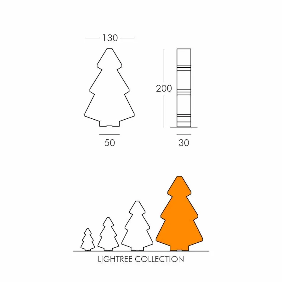 Lampka wewnętrzna stołu / podłogi Slide Lightree Choinka wykonana we Włoszech Viadurini