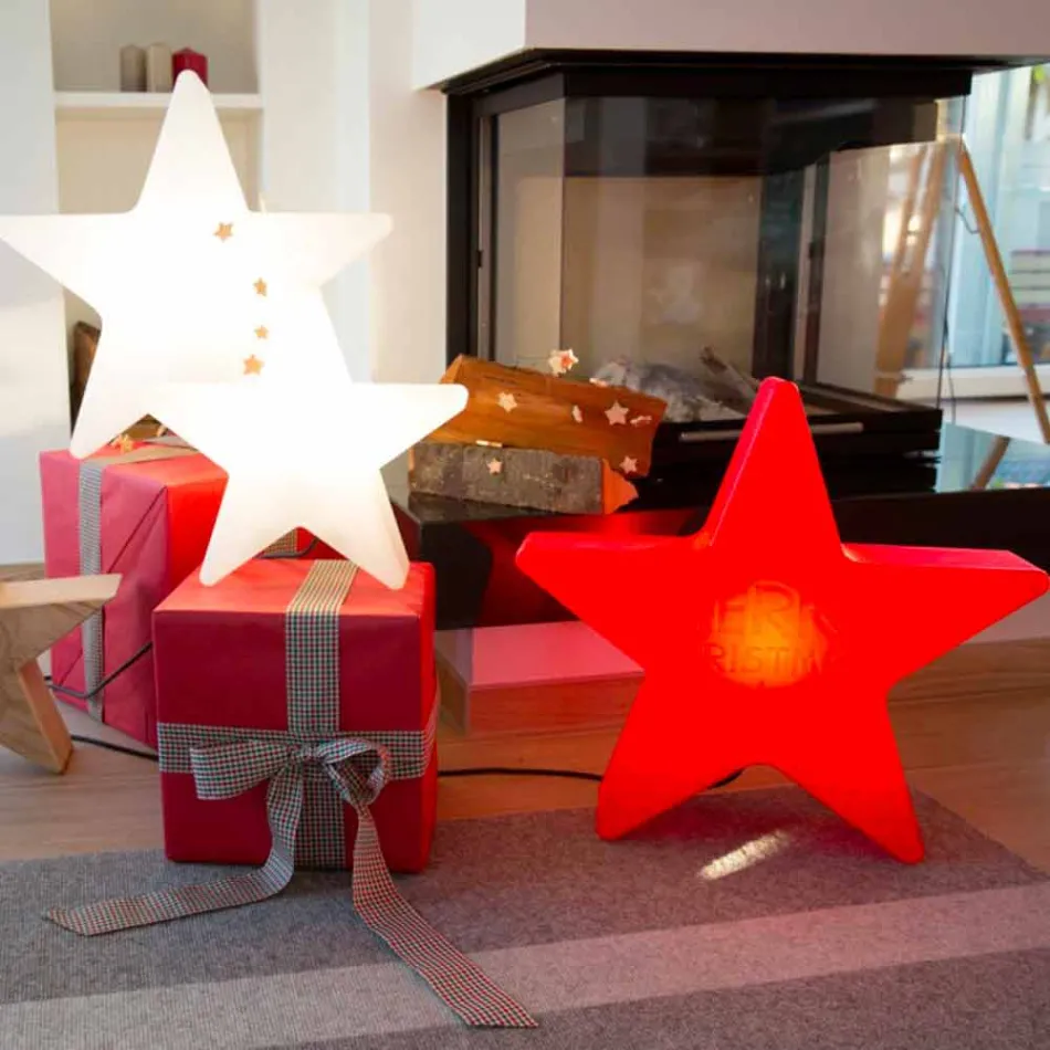 Lampa wewnętrzna lub zewnętrzna biała, czerwona lub zielona LED, lampa solarna lub E27 - Natalestar Viadurini