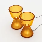 Lampa stołowa LED z dmuchanego szkła Murano, wyprodukowana we Włoszech - Isola Viadurini