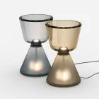 Lampa stołowa LED z dmuchanego szkła Murano, wyprodukowana we Włoszech - Isola Viadurini