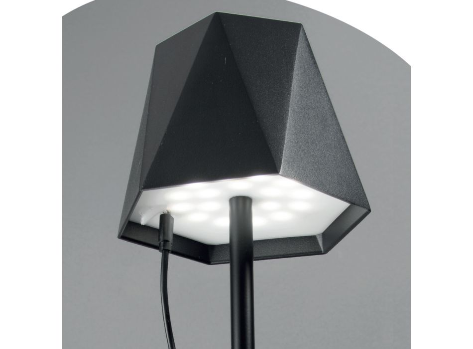 Ledowa lampa stołowa do dotyku na zewnątrz w metalu i ładowaniu przez USB - Villard Viadurini