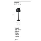 Ledowa zewnętrzna lampa stołowa Touch w metalu i ładowaniu przez USB - Villard Viadurini