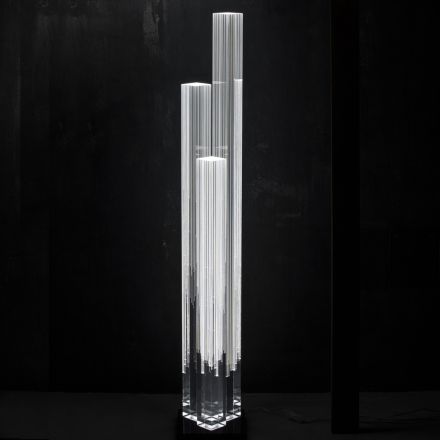 Lampa podłogowa Led Crystal Satin Akryl Design Tryptyk - Crystal Viadurini