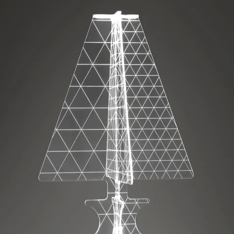 Nowoczesna znakowana laserowo lampa podłogowa z pleksi 3 rozmiary - Raissa Viadurini