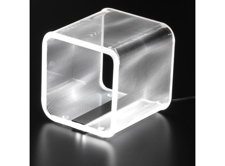 Lampa Led w przezroczystym akrylowym, kryształowym dekorze laserowym - Robiola Viadurini