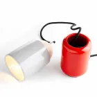 Nowoczesna lampa stołowa z drewna ceramicznego i bukowego wykonana we Włoszech w Azji Viadurini