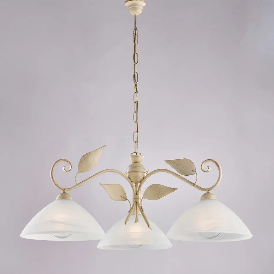 Nowoczesna lampa ze szkła i metalu wyprodukowana we Włoszech, idealna do każdego pomieszczenia - Carina Viadurini