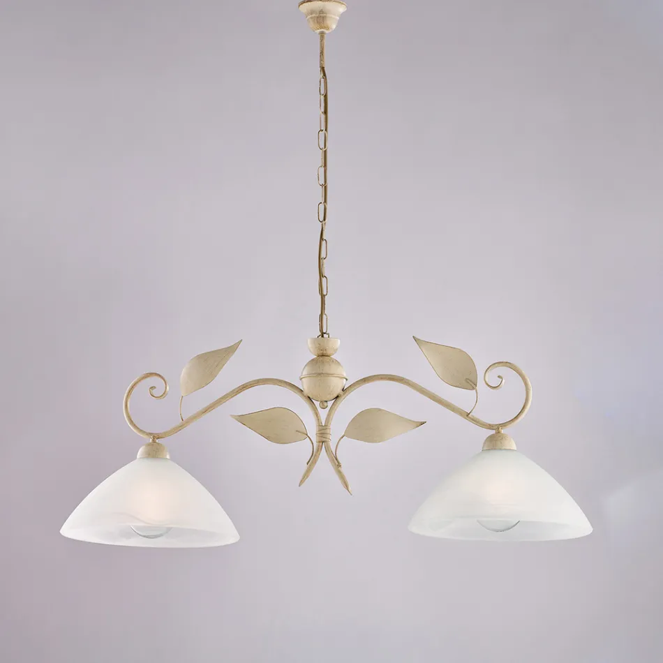 Nowoczesna lampa ze szkła i metalu wyprodukowana we Włoszech, idealna do każdego pomieszczenia - Carina Viadurini