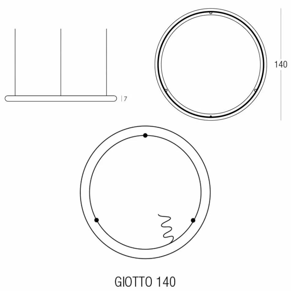 Nowoczesna okrągła lampa wisząca z polietylenu Made in Italy - Slide Giotto Viadurini