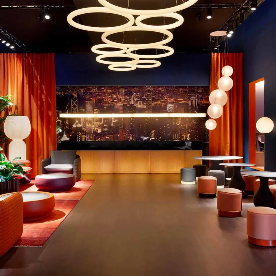 Nowoczesna okrągła lampa wisząca z polietylenu Made in Italy - Slide Giotto Viadurini