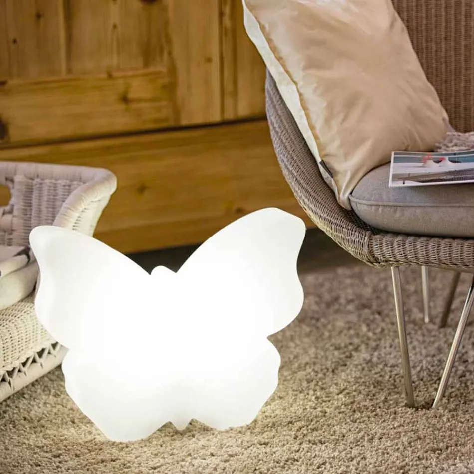 Lampa do wnętrz lub na zewnątrz, White Butterfly Modern Design - Farfallastar Viadurini