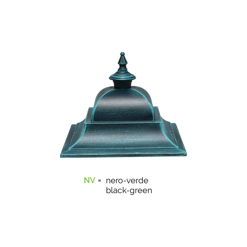 Zabytkowa lampa zewnętrzna z aluminium i szkła Made in Italy - Bonaria Viadurini