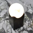 Prostokątna lampa z białą kulą i marmurową podstawą Made in Italy - Koshi Viadurini