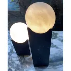 Prostokątna lampa z białą kulą i marmurową podstawą Made in Italy - Koshi Viadurini