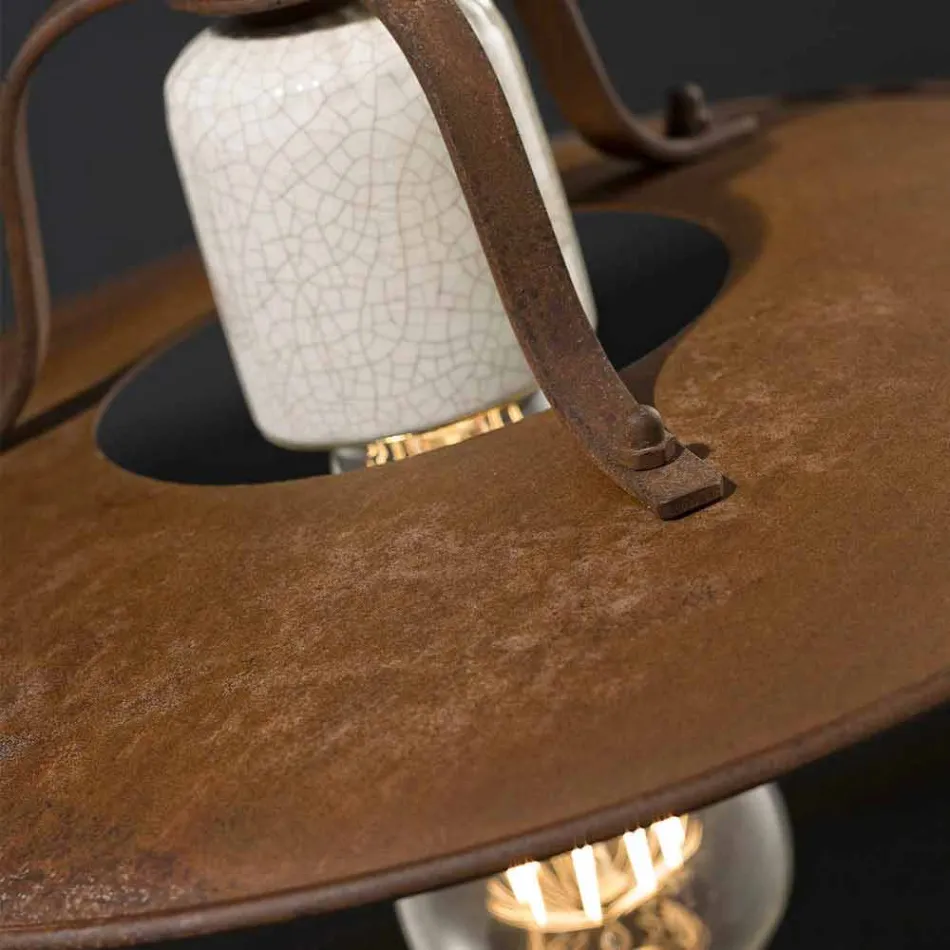 rzemieślniczo dół lampy ceramiczne i metalowe Kristen Ferroluce Viadurini