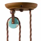 Lampa metalowe zatrzask kraju i Evelyn Ceramiki Viadurini