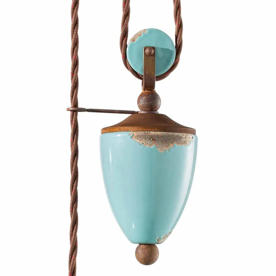 Lampa metalowe zatrzask kraju i Evelyn Ceramiki Viadurini