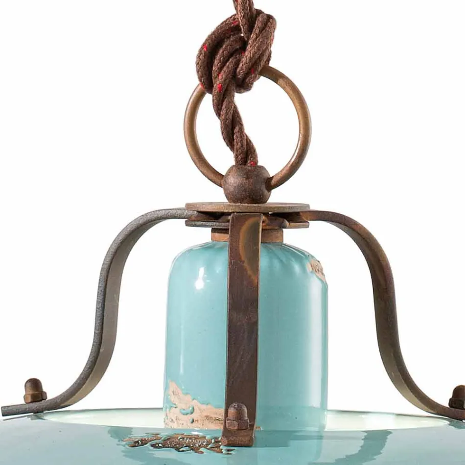 Lampa metalowe zatrzask kraju i Evelyn Ceramiki Viadurini