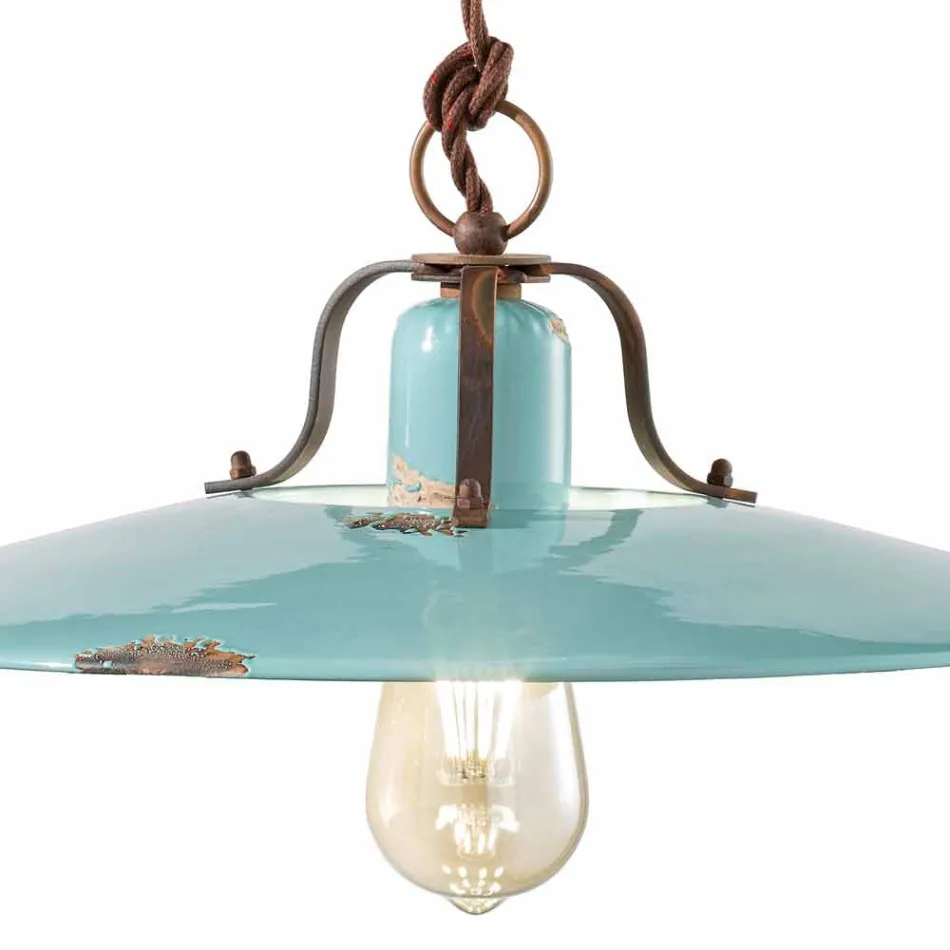 Lampa metalowe zatrzask kraju i Evelyn Ceramiki Viadurini